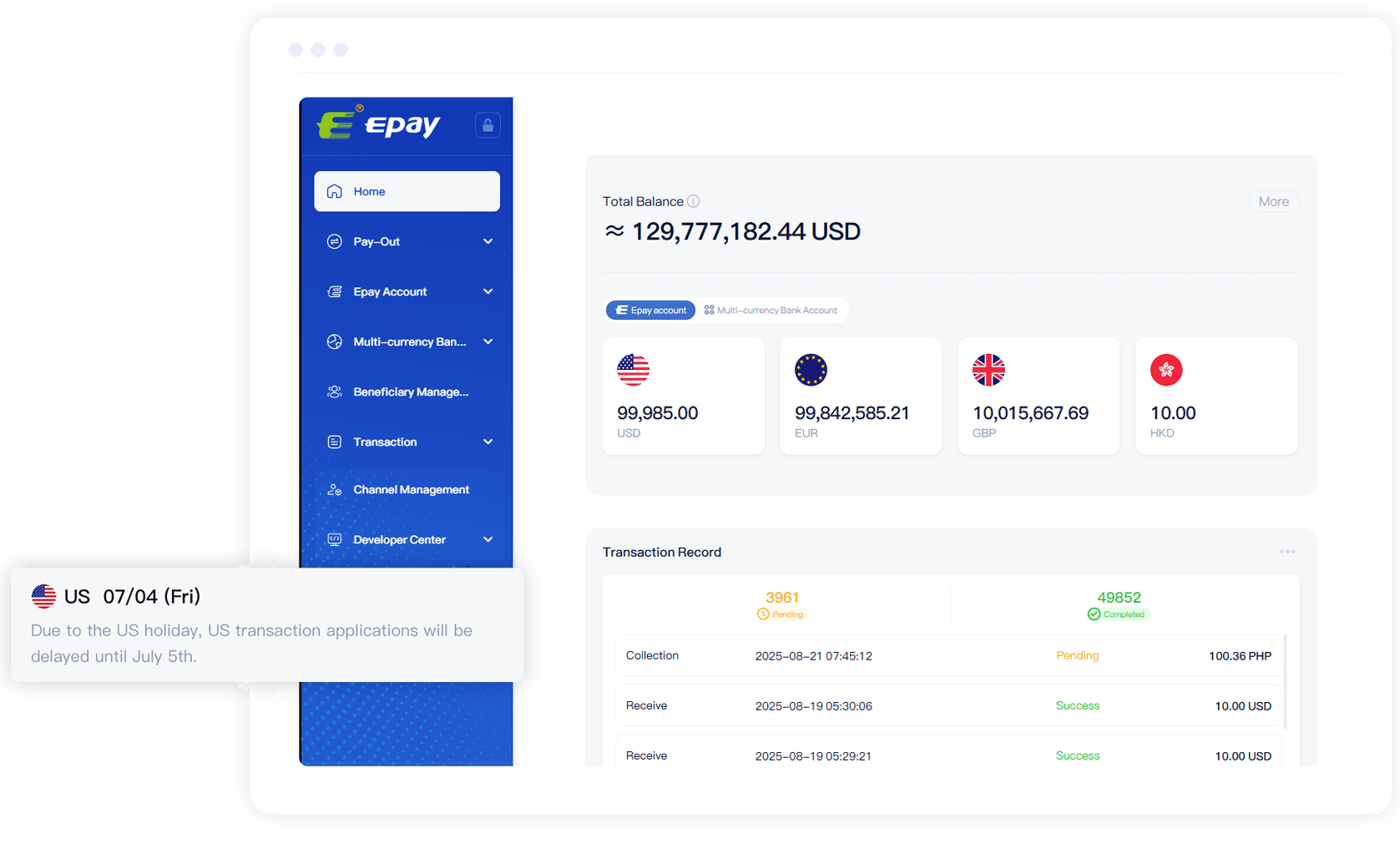 Epay collection service illustration